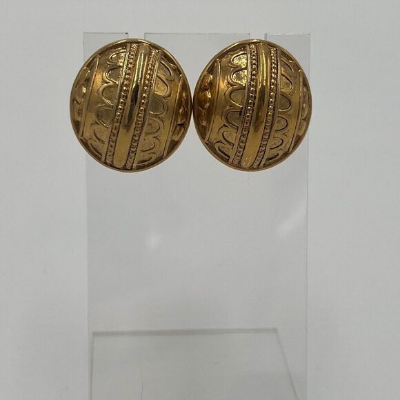 Avon 1990 Moroccan Dome Earrings - Antique Gold Earrings - Picture 1 of 4